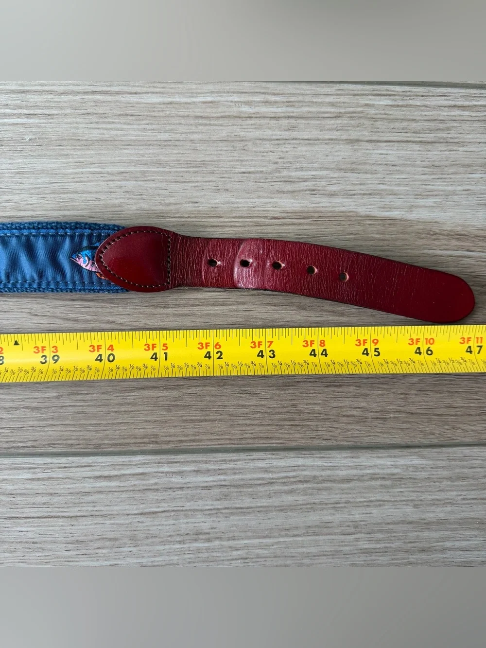 Leather Man Limited Navy Blue Fish Belt size 44